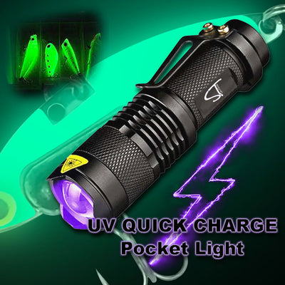 Bait Charging LED UV 365nm Flashlight Pocket Fishing Light